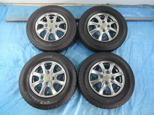 売切 16800円～ 145R12 6PR バランス済 LEBEN 12インチ 3.5B 4H 100 ET44 中古4本 クリッパー エブリー ハイゼット サンバー Z02226
